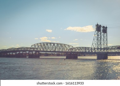 I-5 Columbia River Bridge In Vancouver Downtown, WA, USA