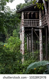 Iban Long House Near Kuching, Sarawak In Borneo