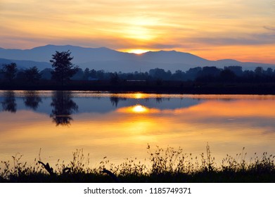 Ibar River, Colorful Sunset