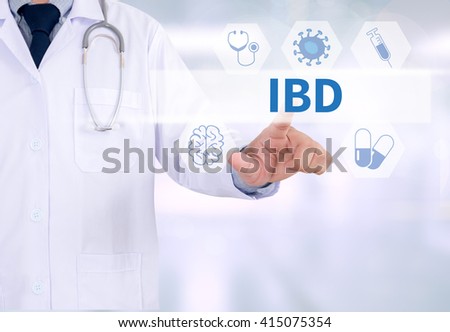 IBD - Inflammatory Bowel Disease. Medical Concept Medicine doctor working with computer interface as medical Stock photo © 