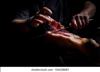 Iberian ham cutter, Iberian ham cutter on a black background