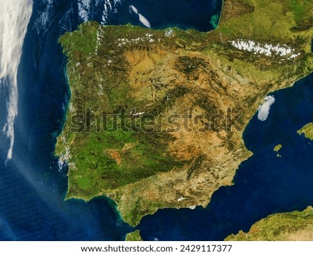 The Iberian Peninsula. The Iberian Peninsula. Elements of this image furnished by NASA.