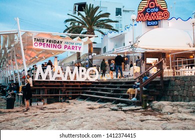  Ibiza Island Spain May 2019 People Cafe Del Mar Cafe