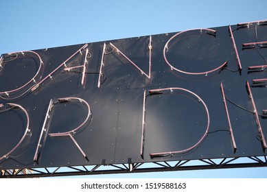 Ibiza, Spain - August 28, 2019  : View Of Ushuaia Disco Club Entrance