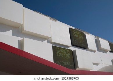 Ibiza, Spain - August 28, 2019  : View Of Ushuaia Disco Club Entrance