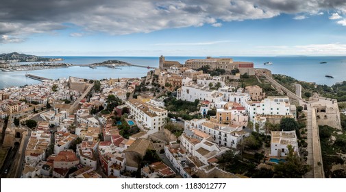 Ibiza (Spain) citadel aerial view panorama