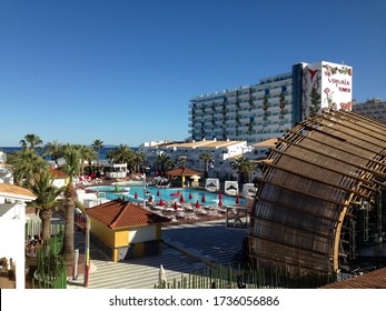 Ibiza, Spain - June 1 2013: The Poolside Club Dance Floor And Dj Stage At Hotel Ushuaia In Ibiza