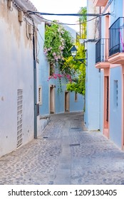 Ibiza, Typical Pedestrian Street Of Eivissa, In The Old Town
