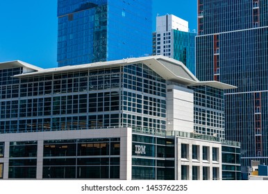 IBM Sign And Logo On Facade Of IBM Watson Office Building - San Francisco, California, USA - July 12, 2019