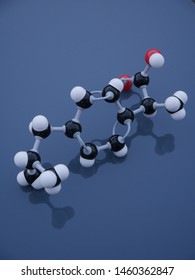 Ibuprofen Molecular Structure On A Refecting Surface