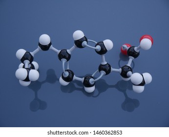 Ibuprofen Molecular Structure On A Refecting Surface