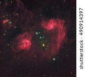 IC 405 IC 410 and IC 417 in the constellation Auriga