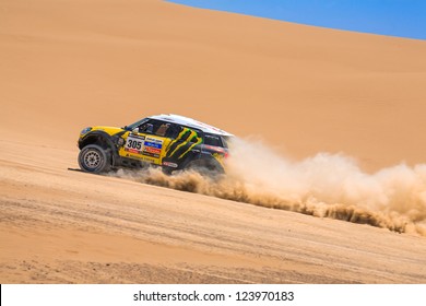 ICA, PERU - JAN. 06: Joan (Nani) Roma (ESP) Drive His Car During His Participation On Rally Dakar 2013, JAN 06, 2013 In Ica, Peru.