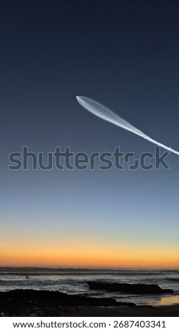 ICBM Rocket Test in the sky over Swamis Reef Surf Park Encinitas California.