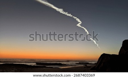 ICBM Rocket Test in the sky over Swamis Reef Surf Park Encinitas California.