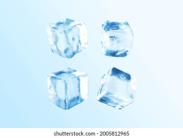 Ice,  3d render. Blue clean pure ice. - Shutterstock ID 2005812965