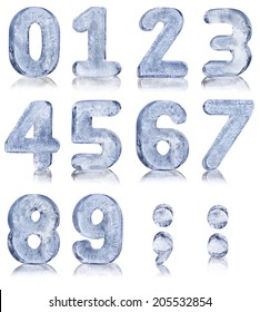 Ice Alphabet Numbers With Reflection