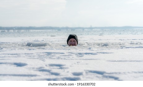 Ice Bath In A Frozen Lake