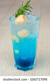 Ice Blue Hawaii Lychee On Table