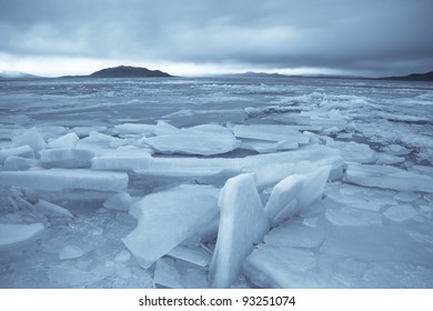 Ice Braking Up On Utah Lake