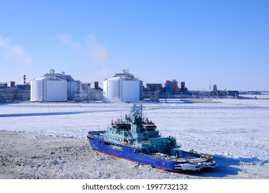 Ice Breaker Inside LNG Terminal Harbor