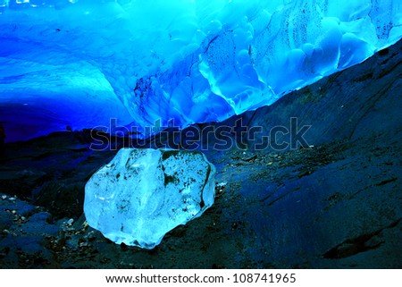 Ice Cave within Mendenhall Glacier, Juneau, Alaska, USA