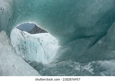 Ice Cavern On The Fox Glacier, New Zealand