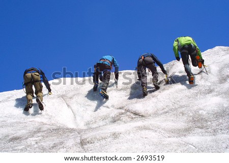 Ice climbing group