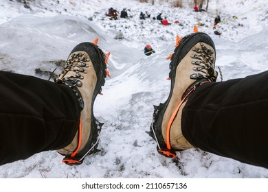 Ice Climbing In Provo Canyon, Utah, USA