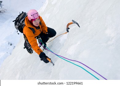 Ice Climbing Woman