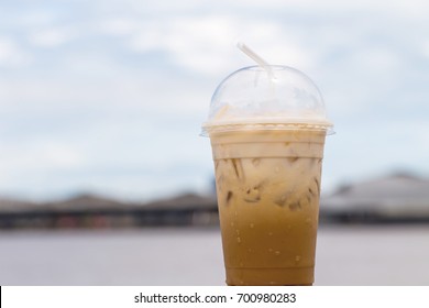 Ice Coffee To Go  On Table