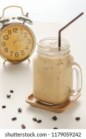 Ice Coffee Time Clock Bean