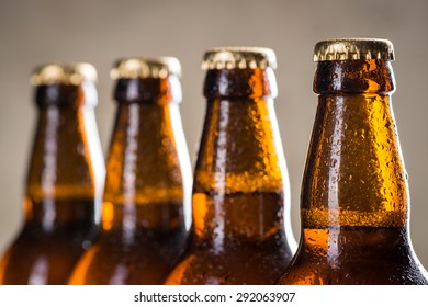 Glass Bottles Beer On Dark Background Stock Photo (Edit Now) 284297423