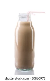 Ice Cold Chocolate Milk In A Bottle