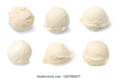 Ice Cream Ball Isolated On White Background