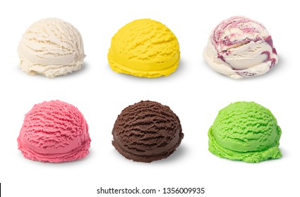 ice cream ball isolated on white background - Shutterstock ID 1356009935