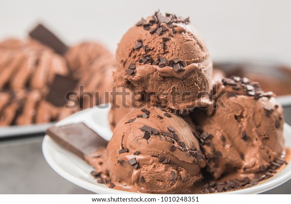Ice cream with\
chocolate and chocolate\
chips