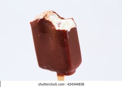 ice cream with chocolate glaze