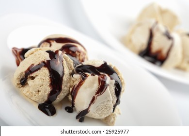 Ice Cream With Chocolate Syrup