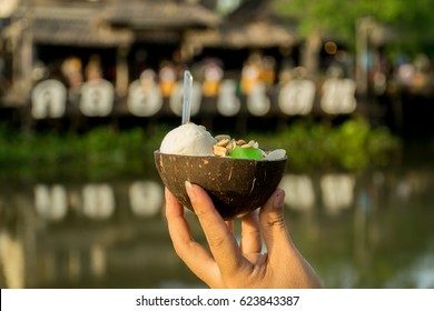 Ice Cream In Coconut Shell