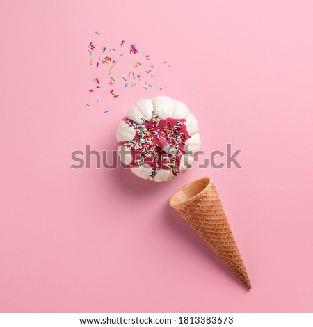 Similar – Ice cream cone with heart and moon shaped marshmallows on top