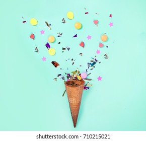 Ice Cream Cone With Balloon Stock Photos Images Photography