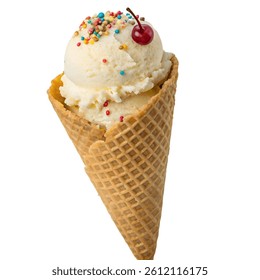 ice cream cone isolated on transparent background