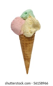 ice cream cone multi flavors - Shutterstock ID 56158966