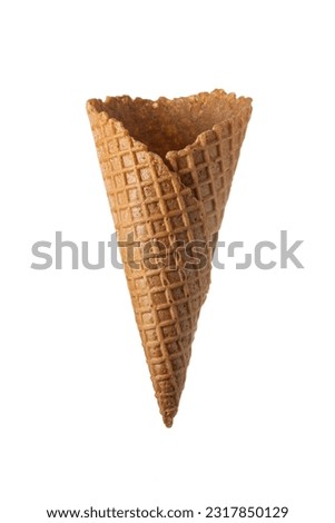 ice cream cone on white background in studio