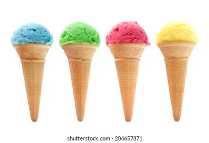 Color Ice Creams Cone Fruits On Stock Photo 133202639 | Shutterstock