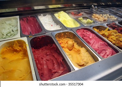 Ice Cream Flavors On Display