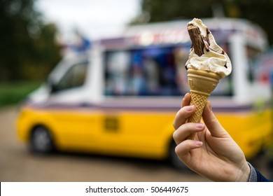Ice cream in front of ice cream van