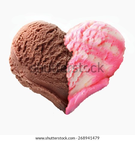 Ice cream heart shape.