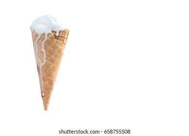 Ice Cream Melting Isolated,Clipping Path.